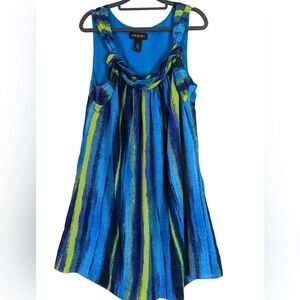 Lane‎ Bryant Tunic Blouse 14 Sleeveless Blue Green Tones
